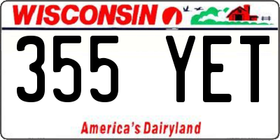 WI license plate 355YET