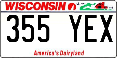 WI license plate 355YEX
