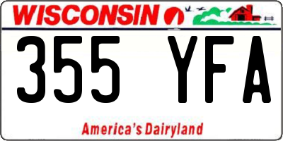 WI license plate 355YFA