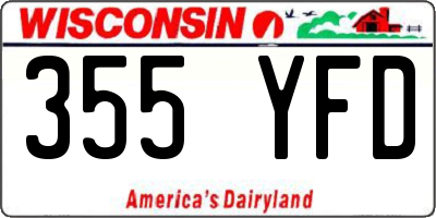 WI license plate 355YFD