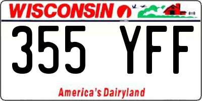 WI license plate 355YFF
