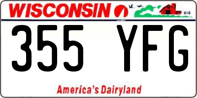 WI license plate 355YFG