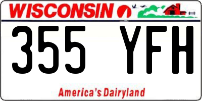 WI license plate 355YFH