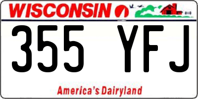 WI license plate 355YFJ