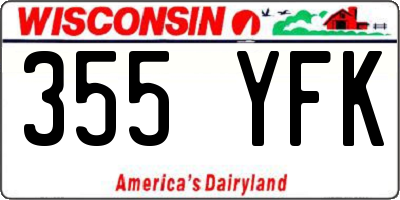 WI license plate 355YFK