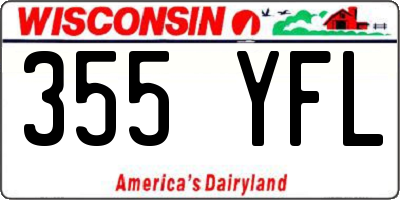 WI license plate 355YFL