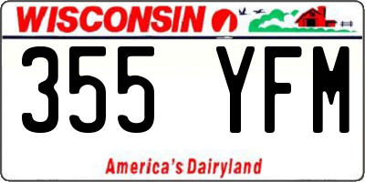 WI license plate 355YFM