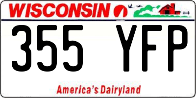 WI license plate 355YFP