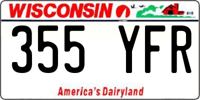 WI license plate 355YFR