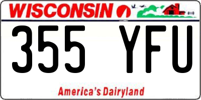 WI license plate 355YFU