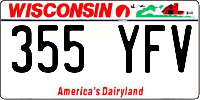 WI license plate 355YFV