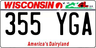 WI license plate 355YGA