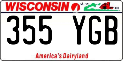 WI license plate 355YGB