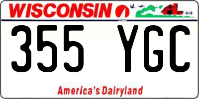 WI license plate 355YGC