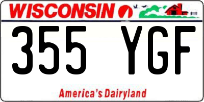 WI license plate 355YGF