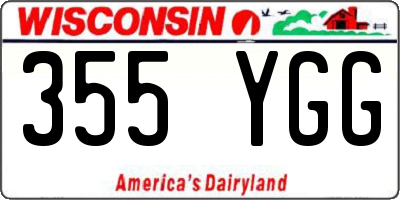 WI license plate 355YGG