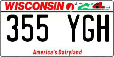WI license plate 355YGH