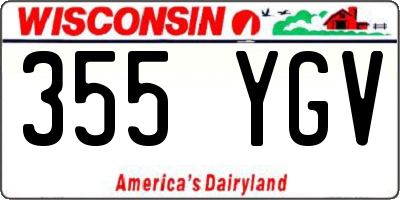 WI license plate 355YGV