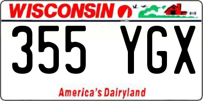 WI license plate 355YGX