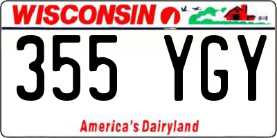WI license plate 355YGY