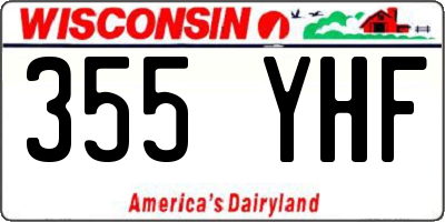 WI license plate 355YHF