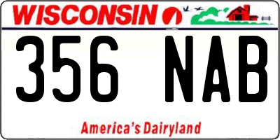 WI license plate 356NAB