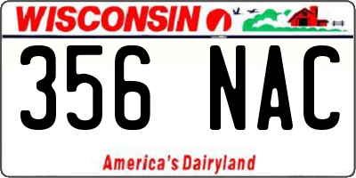 WI license plate 356NAC