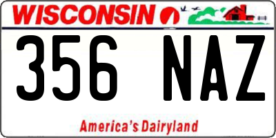WI license plate 356NAZ