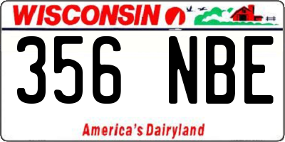 WI license plate 356NBE