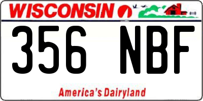 WI license plate 356NBF