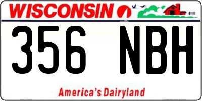 WI license plate 356NBH