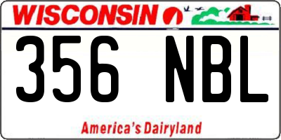 WI license plate 356NBL