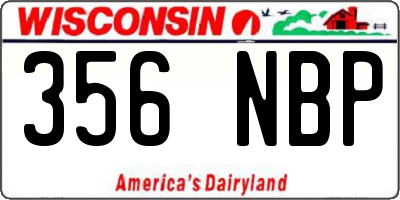 WI license plate 356NBP