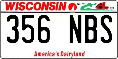 WI license plate 356NBS