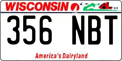 WI license plate 356NBT