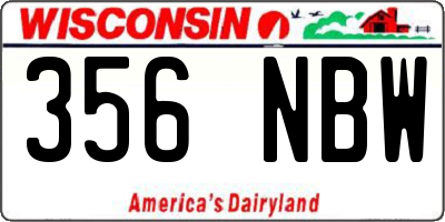 WI license plate 356NBW