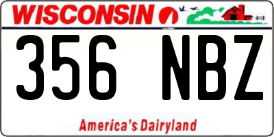 WI license plate 356NBZ
