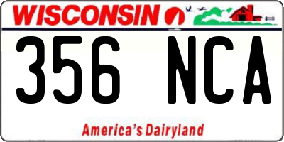 WI license plate 356NCA