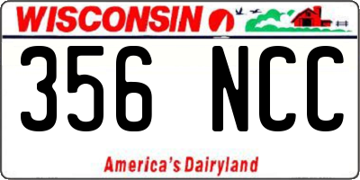 WI license plate 356NCC