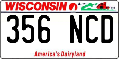 WI license plate 356NCD