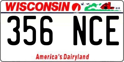 WI license plate 356NCE