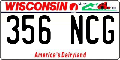 WI license plate 356NCG