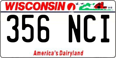 WI license plate 356NCI