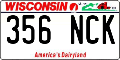 WI license plate 356NCK