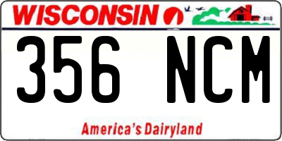 WI license plate 356NCM