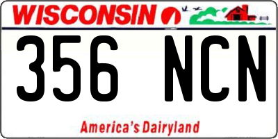 WI license plate 356NCN