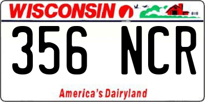 WI license plate 356NCR