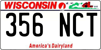 WI license plate 356NCT