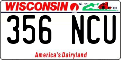 WI license plate 356NCU