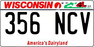 WI license plate 356NCV